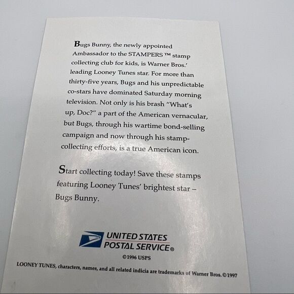 Vintage 1996 USPS Bugs Bunny Stamp Postcard - Picture 4 of 4
